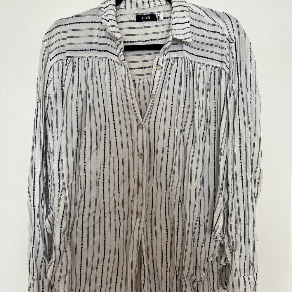 Urban Outfitters BDG White Striped Button Down